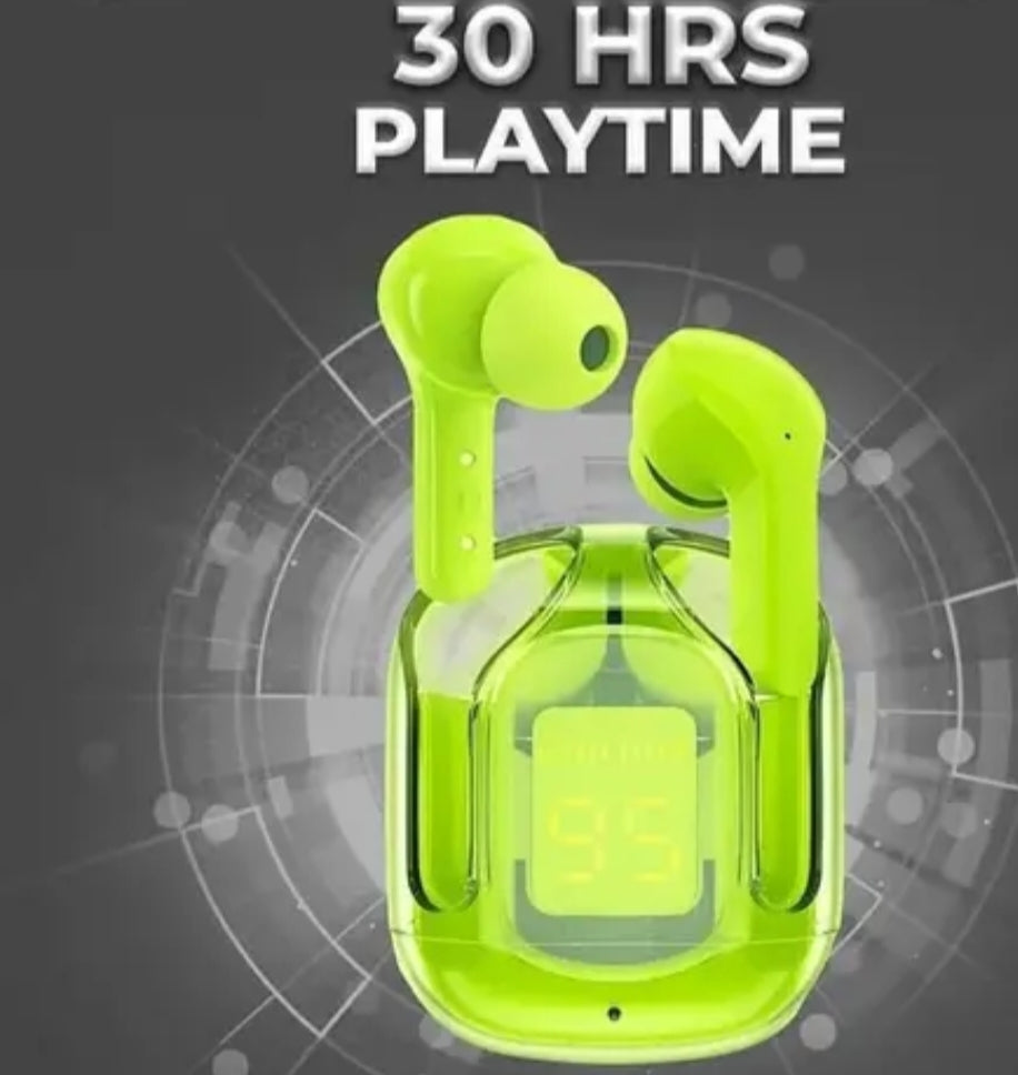 Crystalline Green True Wireless Air Buds – Stylish & Premium Sound Quality