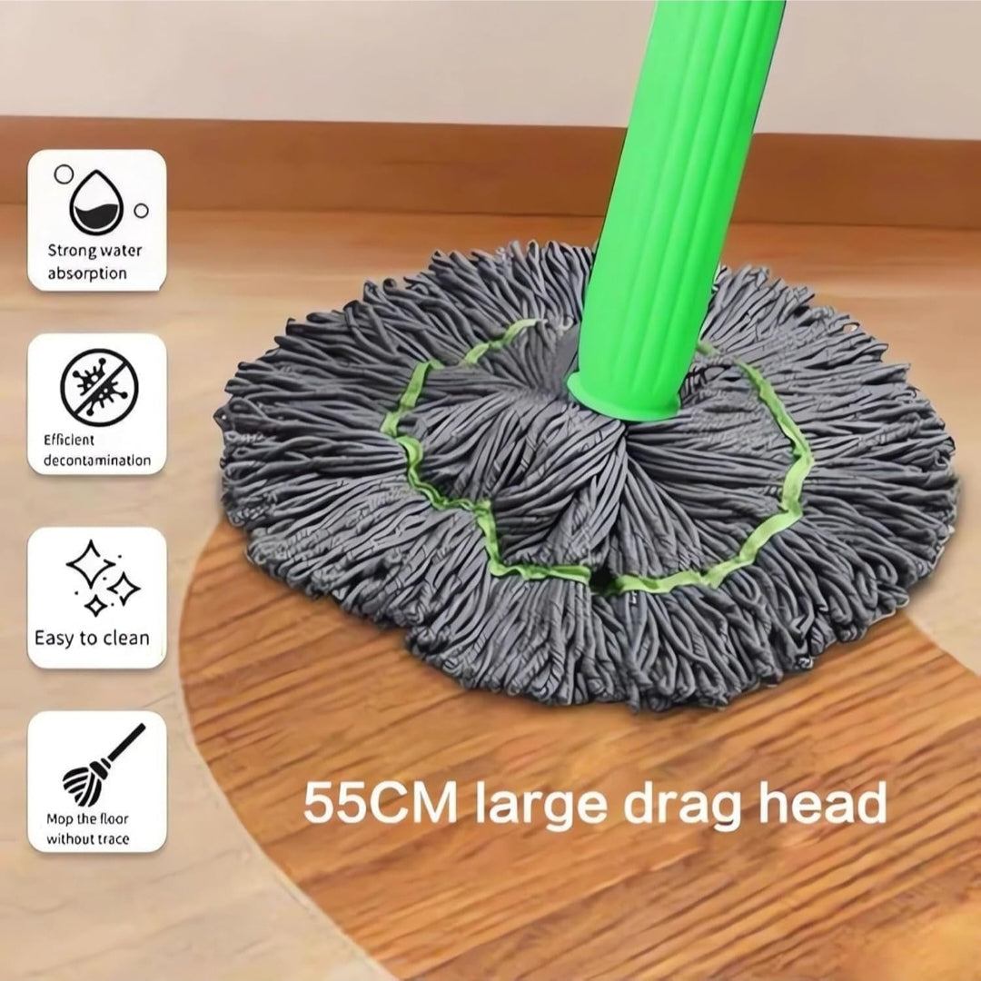 2-in-1 Dehydrated Self-Wringing Microfiber Mop with 360° Rotatable & Adjustable Handle