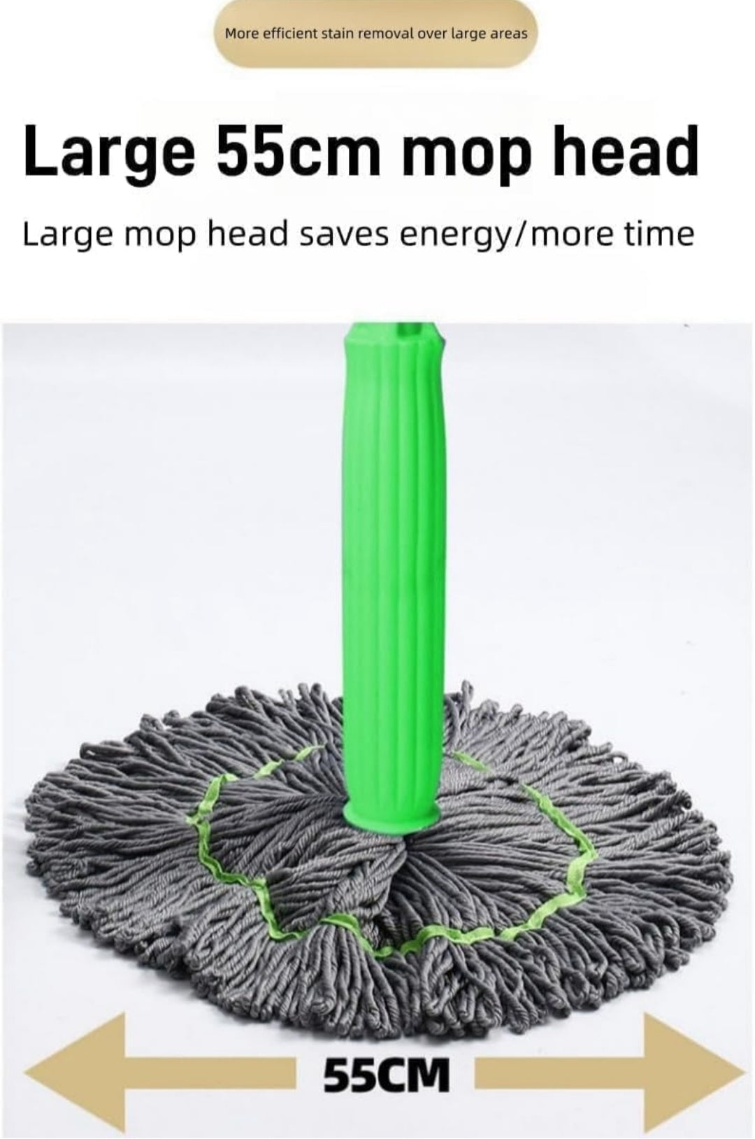 2-in-1 Dehydrated Self-Wringing Microfiber Mop with 360° Rotatable & Adjustable Handle