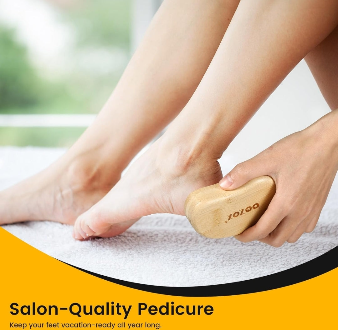 Bamboo Foot File with Advanced Nanotechnology – Salon-Quality Pedicure for Smooth, Vacation-Ready Feet All Year