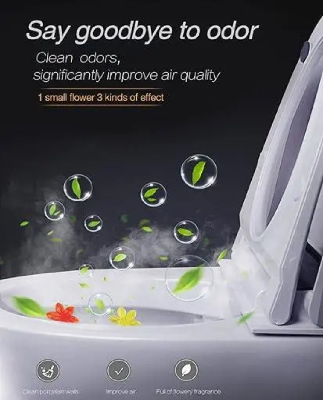 Toilet Bowl Gel Cleaner – Flower-Shaped Fresh Gel, Pack of 3 (Long-Lasting Fragrance & Cleaning)