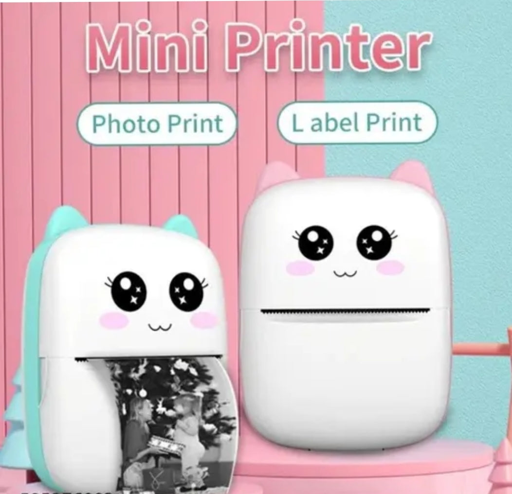 Cute mini Bluetooth photo & label printer