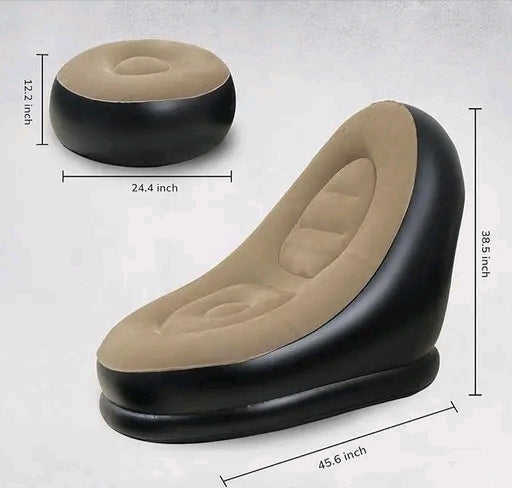 Inflatable Recliner Chair with Footstool – Portable Lounger for Ultimate Comfort