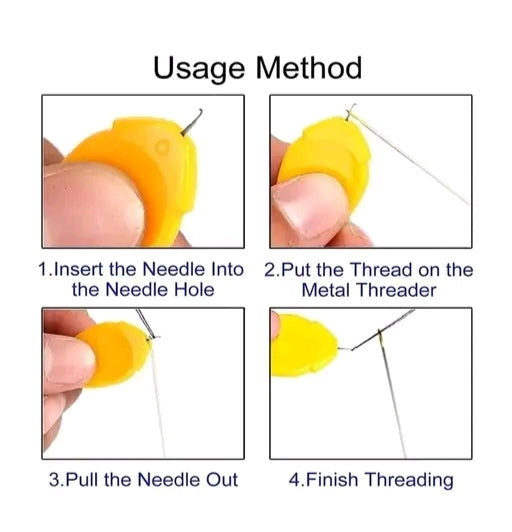 3-in-1 Needle Threader Kit with Free Seam Ripper – Universal for Hand & Machine Needles